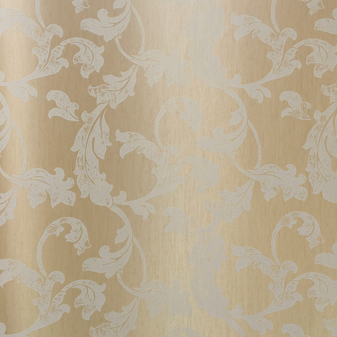 American Archive Polished Golden Floral Damask Wallpaper 331765