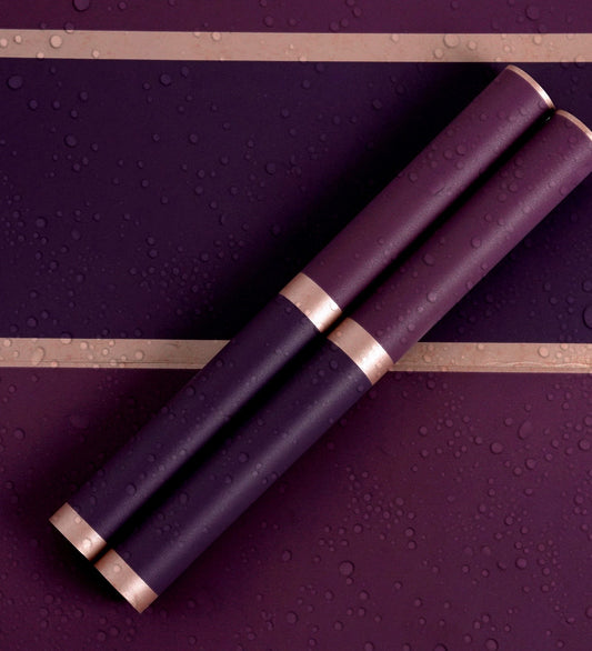 Gracia Plum and Cream Striped Wallpaper 301244