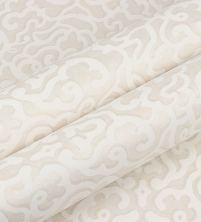 Zircon Beige Abstract Scroll Wallpaper 317010