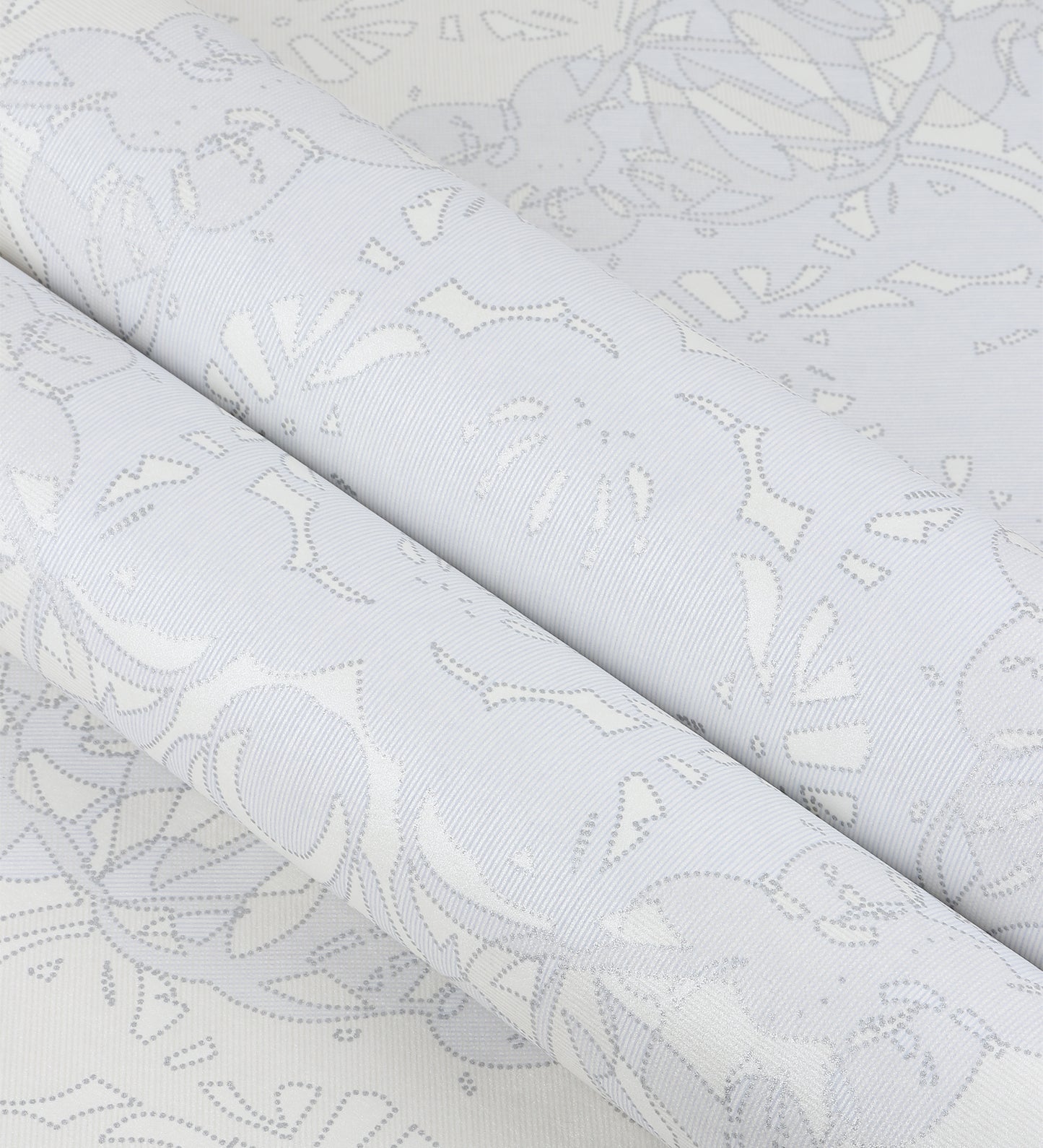Zircon Baby Blue Dotted Imperial Ogee Wallpaper 317060