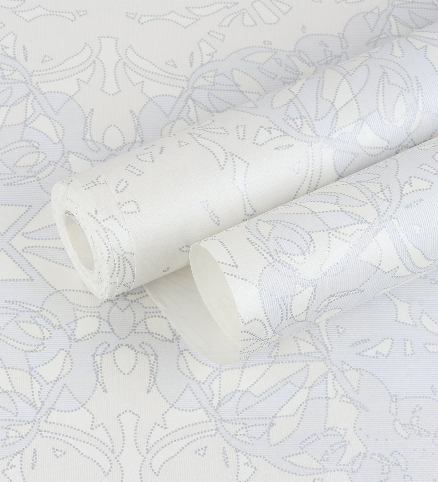Zircon Baby Blue Dotted Imperial Ogee Wallpaper 317060