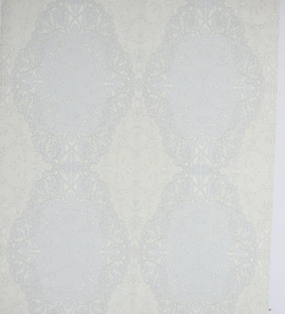 Zircon Baby Blue Dotted Imperial Ogee Wallpaper 317060