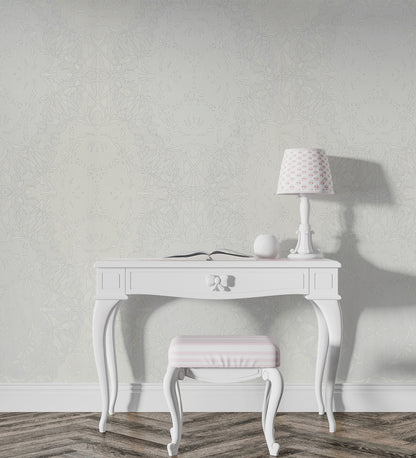 Zircon Baby Blue Dotted Imperial Ogee Wallpaper 317060