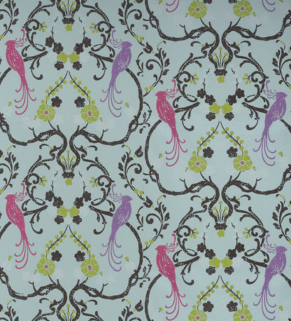 Flamenco Sky Blue Floral Design Wallpaper 320721