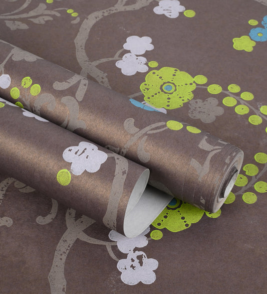 Flamenco Brown Floral Design Wallpaper 320728