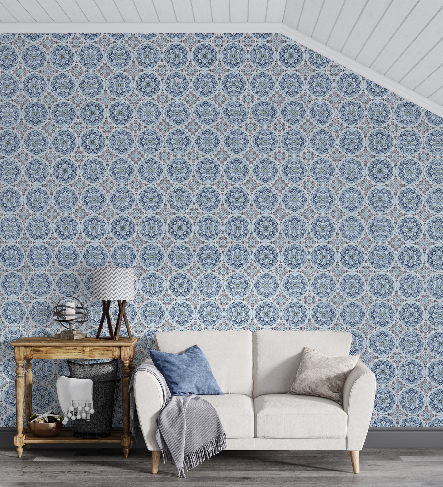Flamenco Blue Circular Design  Wallpaper 320735