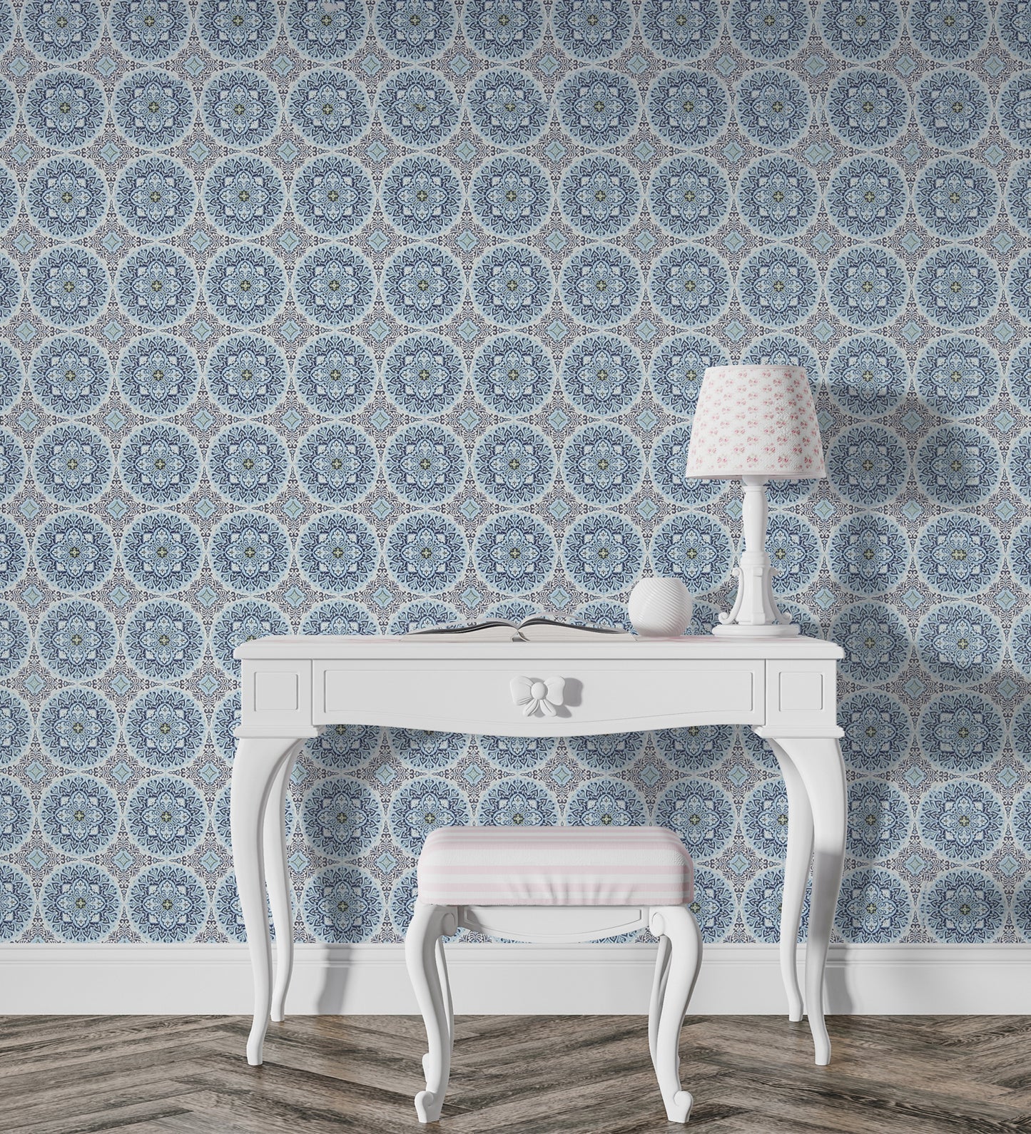 Flamenco Blue Circular Design  Wallpaper 320735