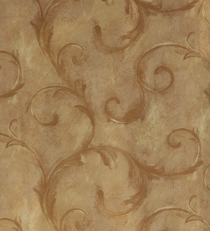 American Classic Jagged Gold Floral Swirls Wallpaper 330866