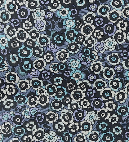 Raval Sky Blue, Black & White Floral Design Wallpaper 341503