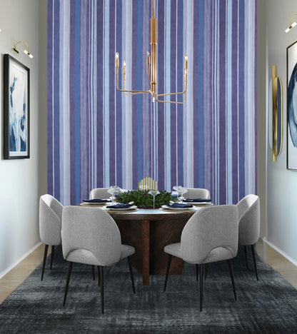 Raval White, Sky Blue & Brown Striped Design Wallpaper 341513