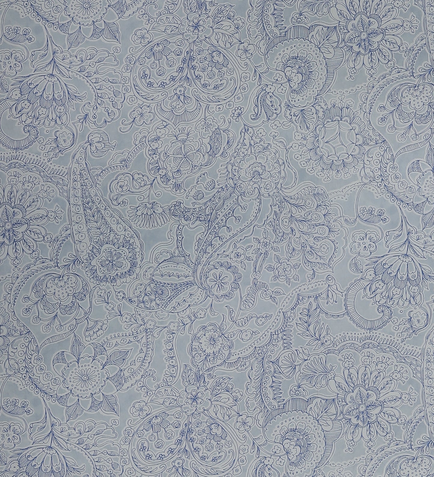 Raval Faded Blue Sketched  Floral Design Wallpaper 341525