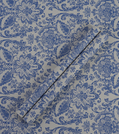 American Classic Azure Blue Baroque  Wallpaper 330805