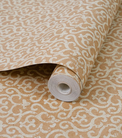 American Archive Rugged Brown Scroll Wallpaper 331754
